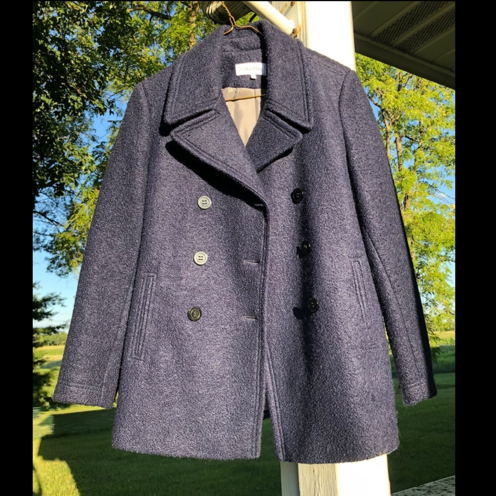 Navy blue pea coat